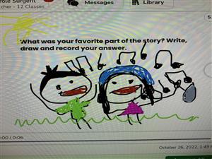 Seesaw illustration of favorite part of the story.